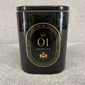 Ninety Six No 01 Candle DW Home Black Ceramic 3 Wick 26 oz Pomegranate Amber
